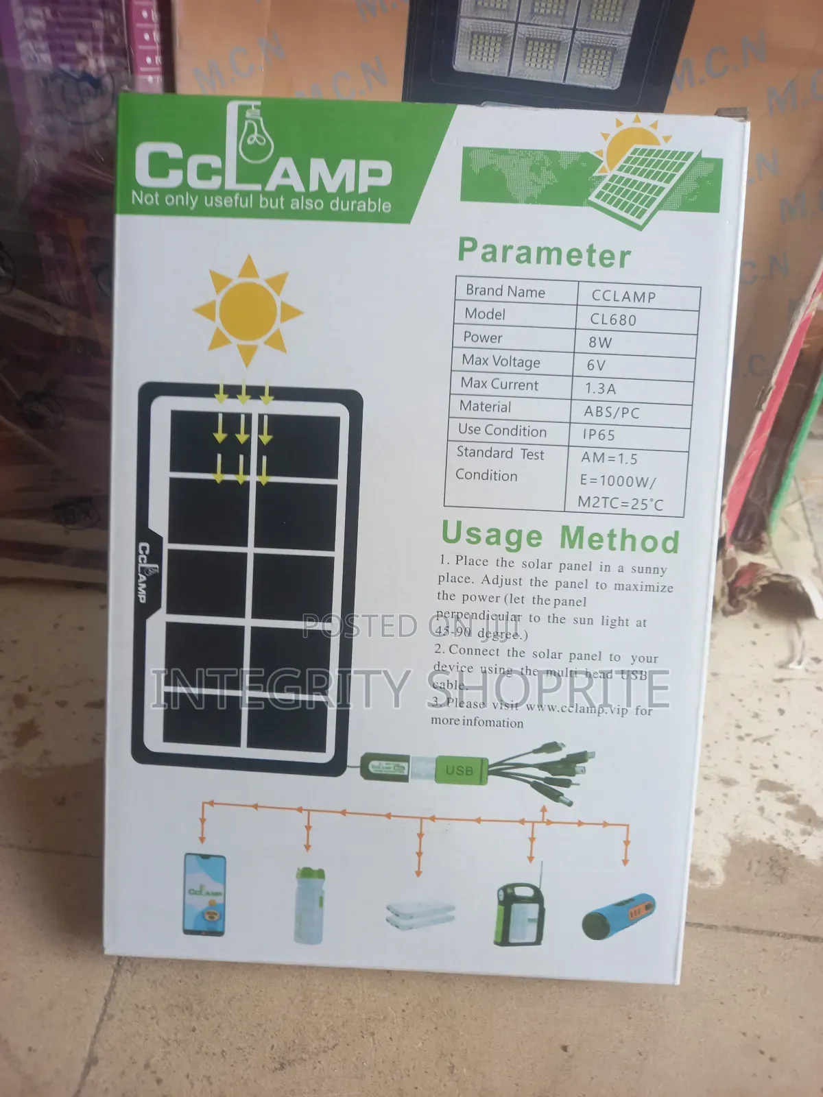 Solar Panel Charge Any Mobile Phone 8w