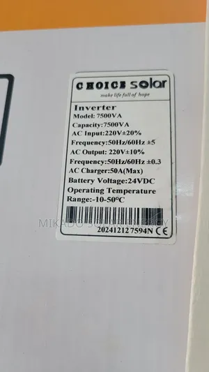 7.5kva 24v Choice Solar Pure Sine Wave Inverter