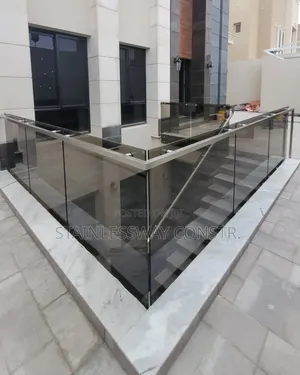 Tinted Tampered Glass With Square Pipes Railing