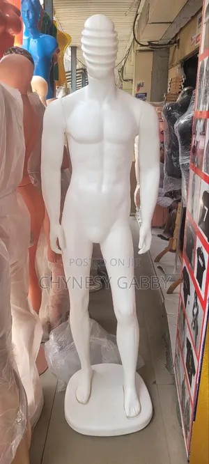 Wire Face Plastic White Male Mannequin