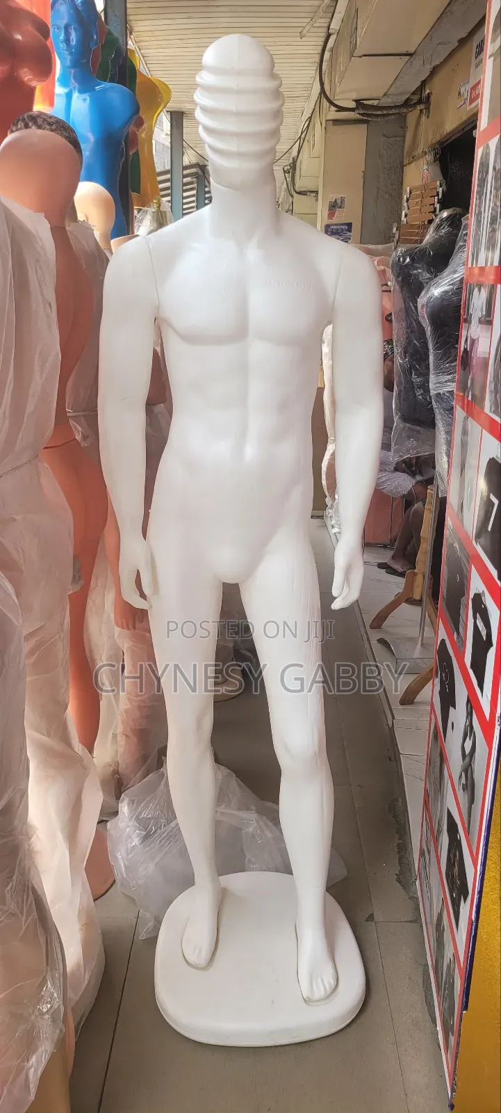 Wire Face Plastic White Male Mannequin
