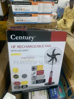 Century 18'' Recharge Fan - Works Up to 12 Hours on Battery