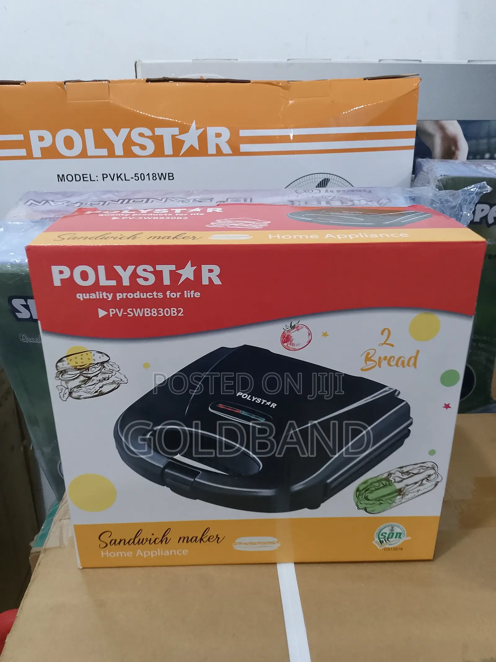 Polystar 2 Slices Dependable Sandwich Maker Pv-Swb830b2
