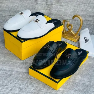 Fendi White and Black Half Shoe