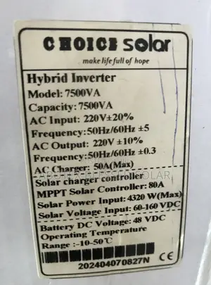 7.5kva 48v Choice Solar Inverter Hybrid