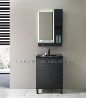 Black Cabinet Basin With Mirror