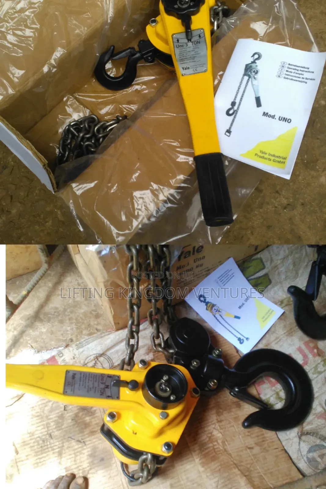 9 Ton U N O Yale Lever Hoist