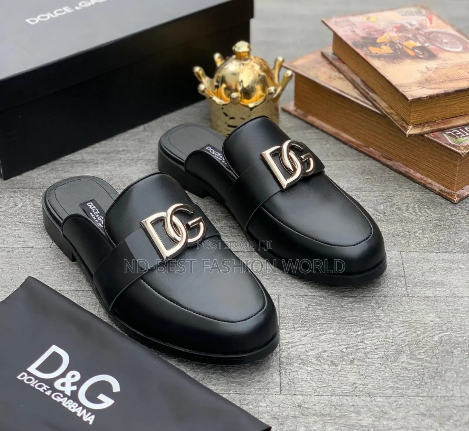 Pure Quality Black Leather Half Shoe