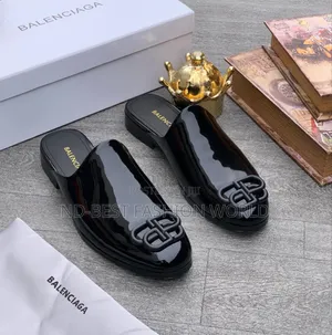Pure Quality Black Leather Half Shoe
