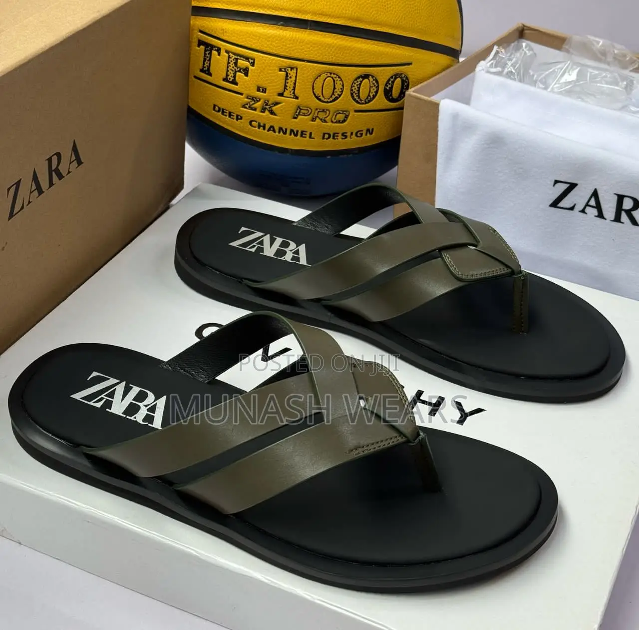 Zara Leather Slipers
