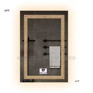 Elegant 80x60cm Rectangular Led Wall Mirror With Patterns