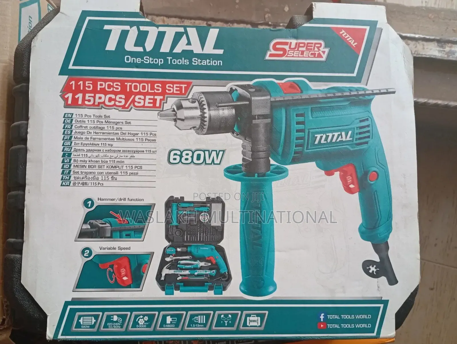 Tools Set With Electric Drill 680w Total