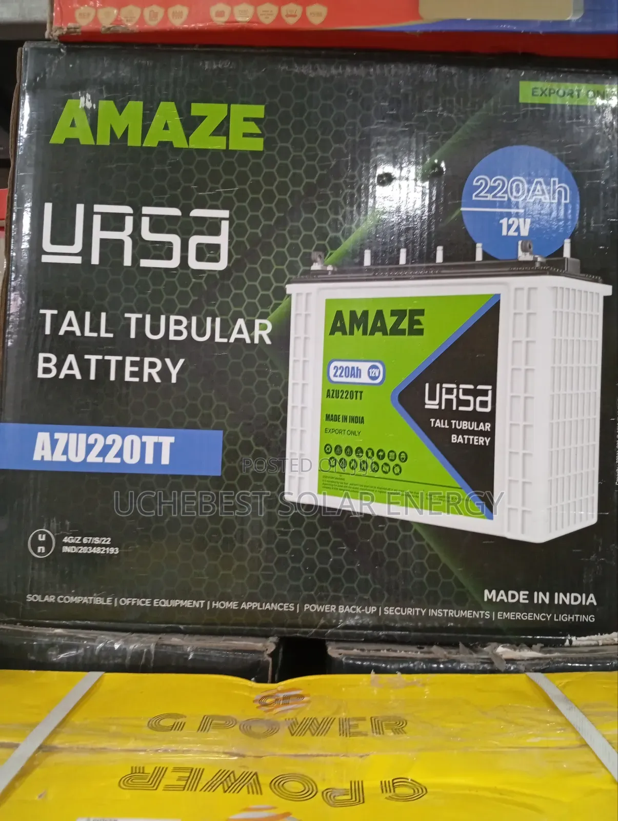 220ah/12v Amaze Tubular Battery