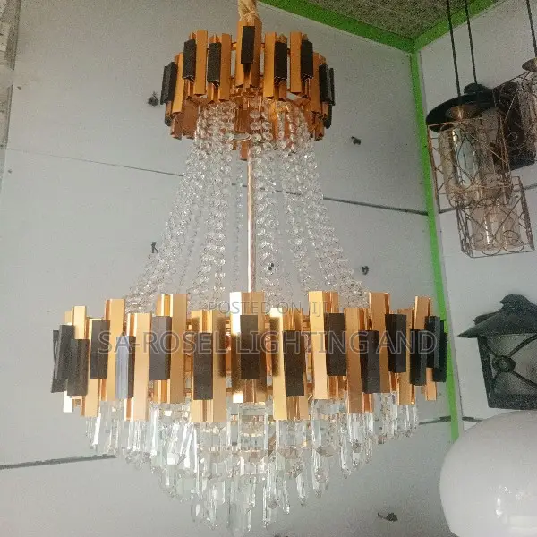Double Step Crystal Chandelier Fitting