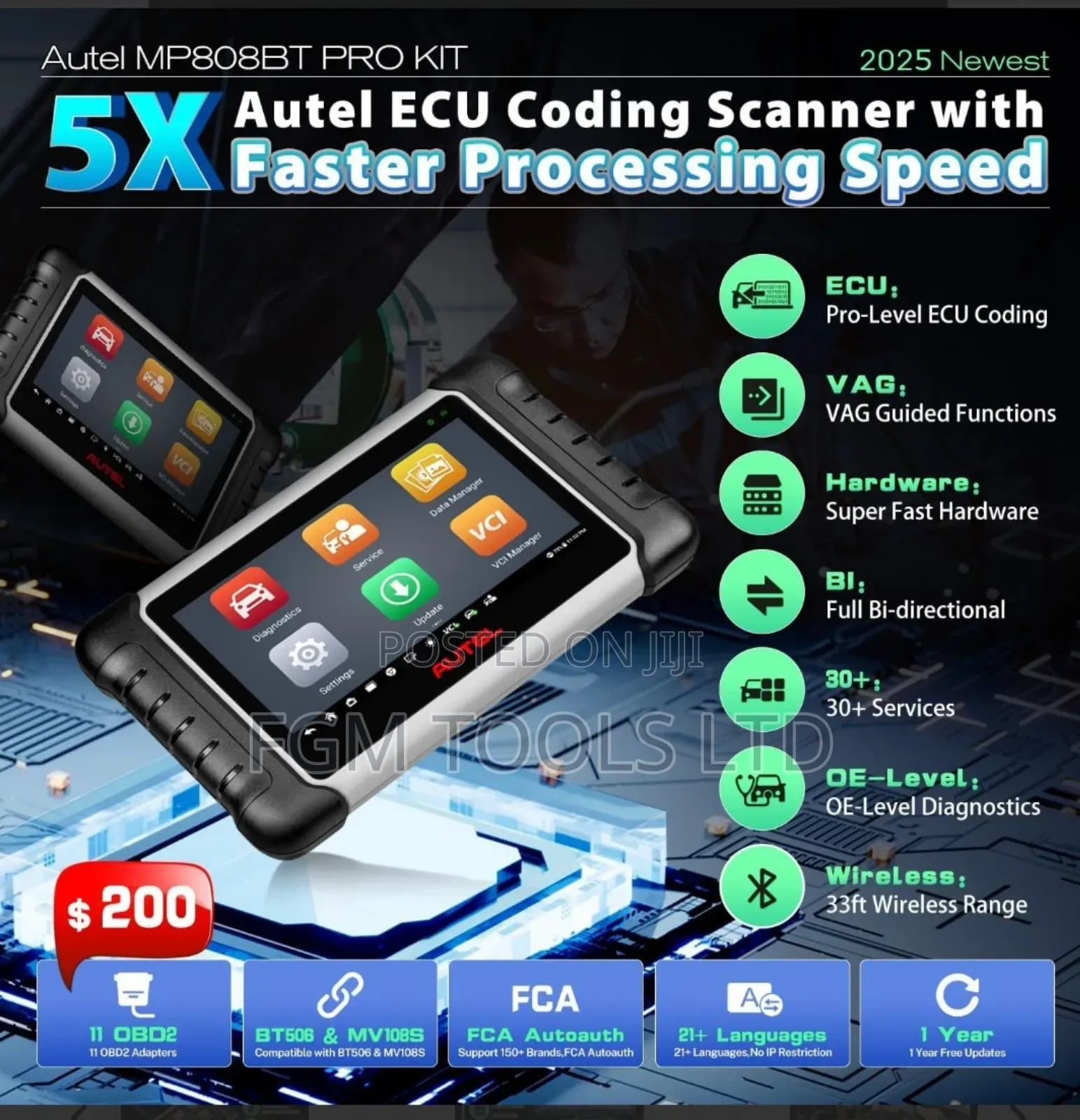 Autel Mp808bt Pro With Ecu Coding Capability