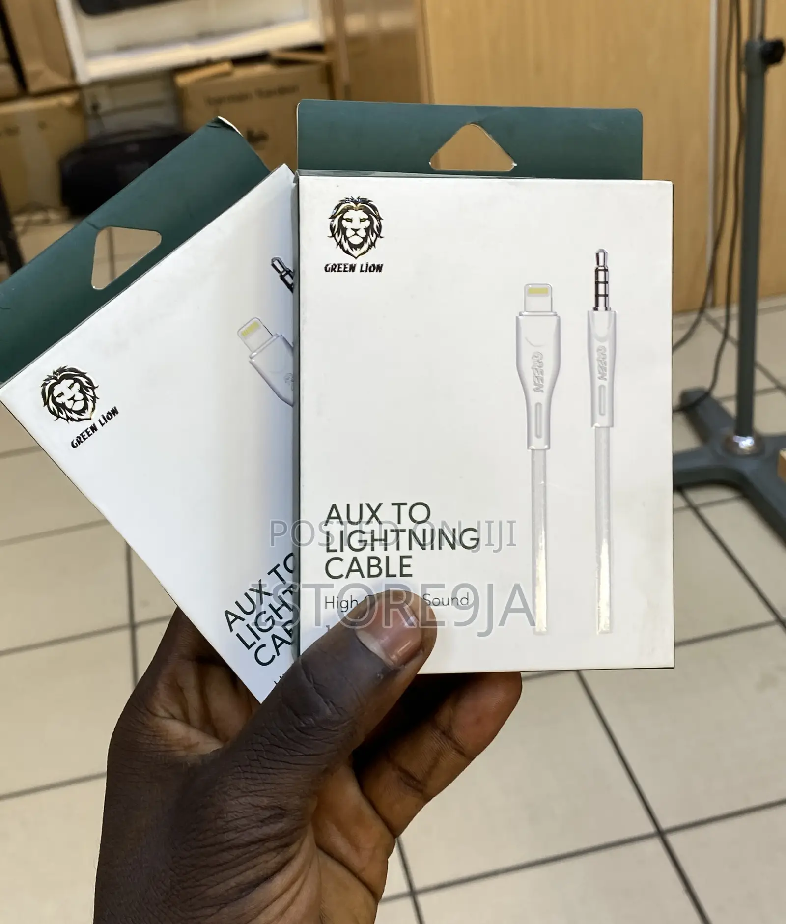 Green Aux to Lightning Cable