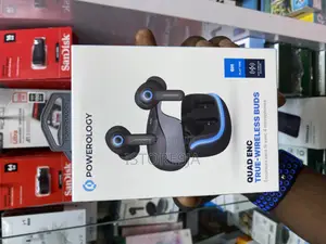 Powerology Quad Enc True Wireless Buds Blue
