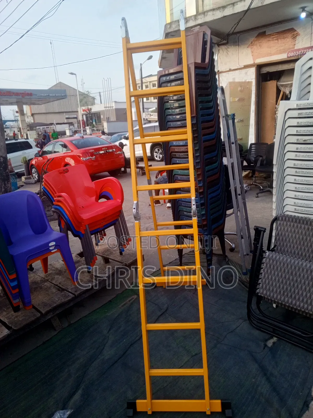 16 Step Yellow Ladder