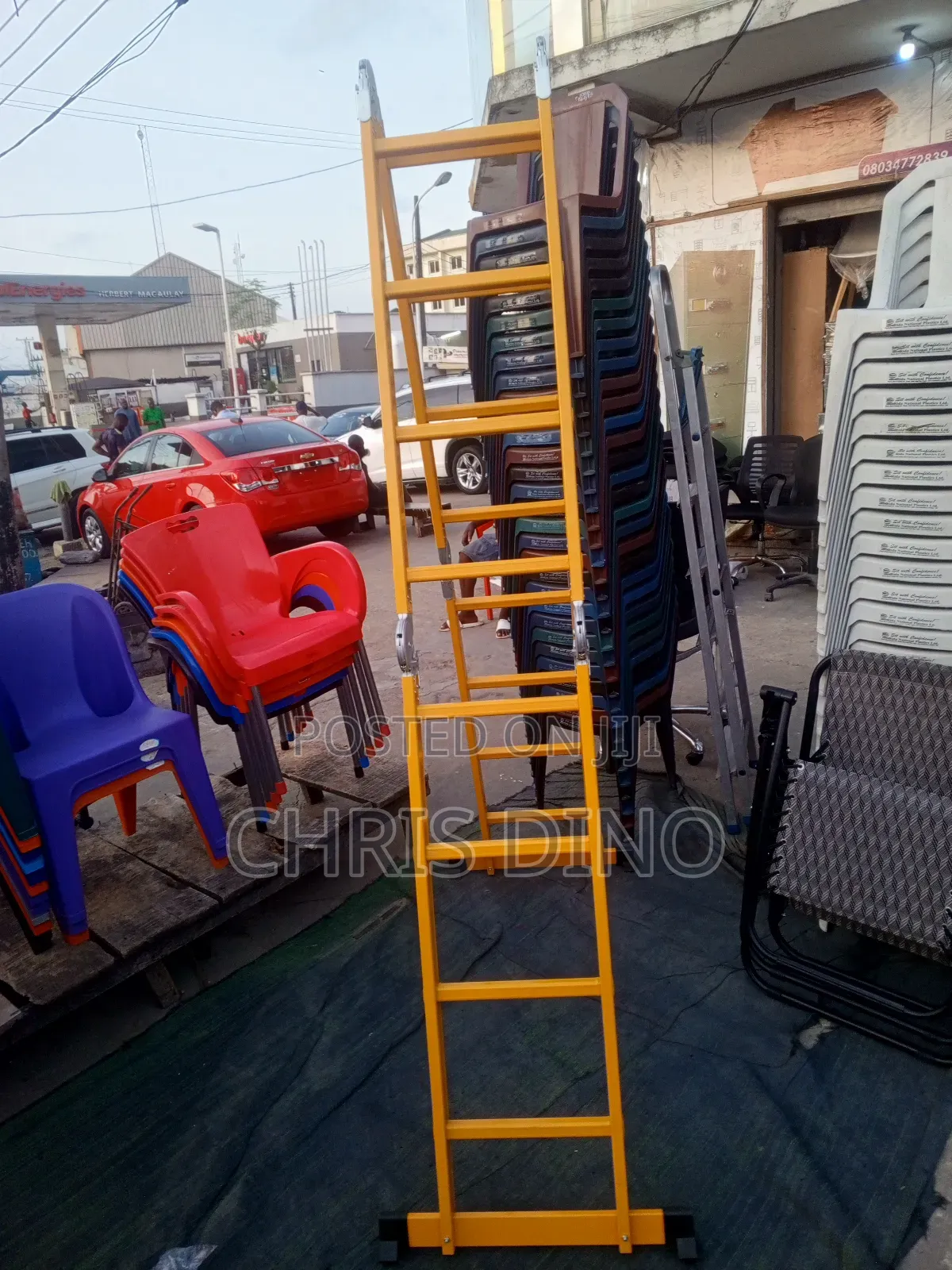 16 Step Yellow Ladder