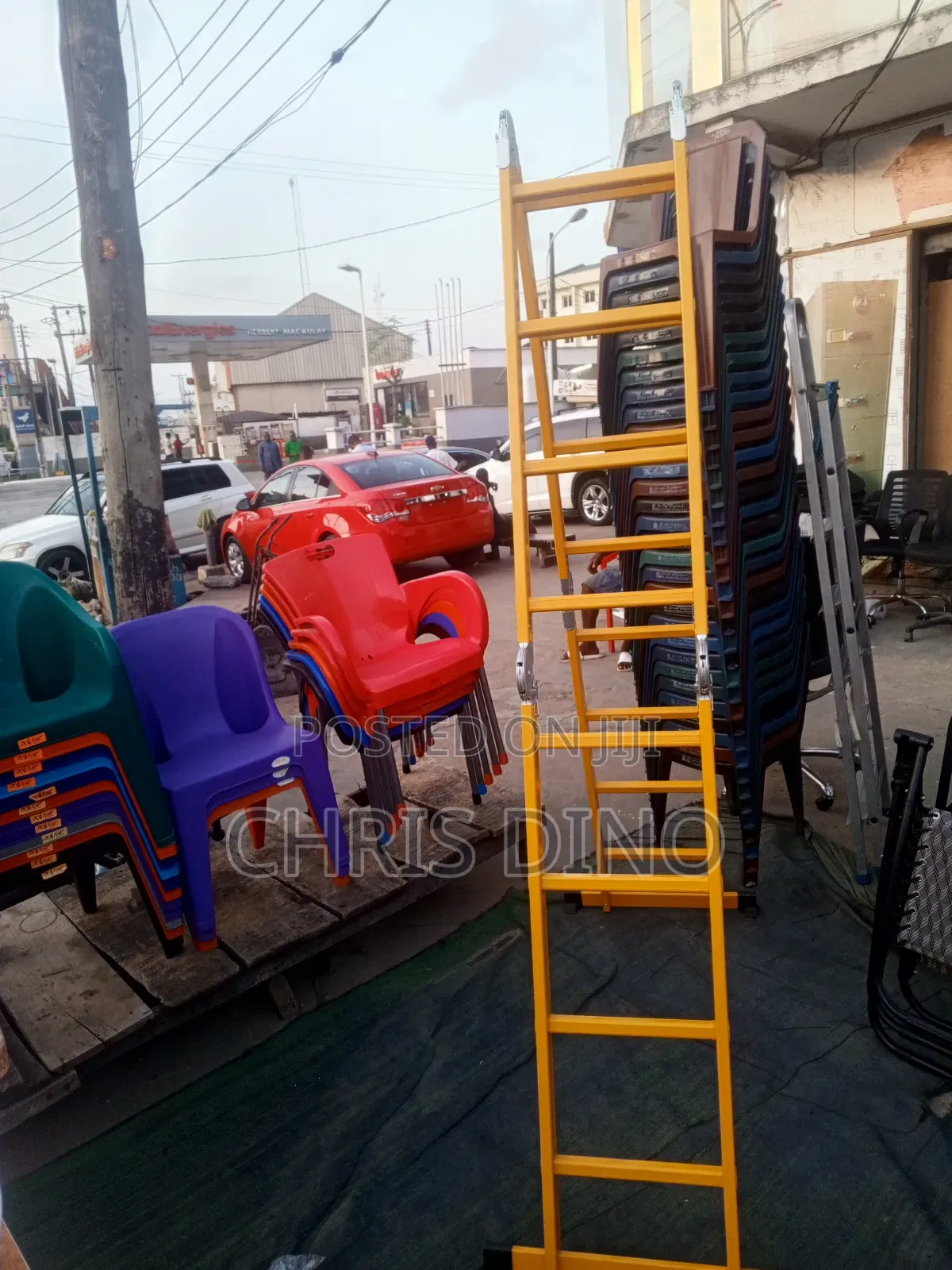 16 Step Yellow Ladder