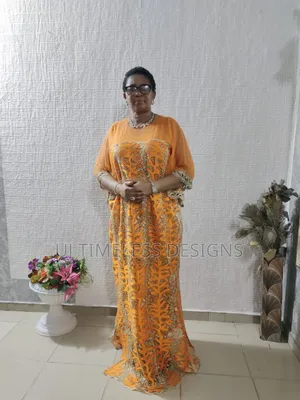 Photo - Luxurious Stoned Bubu Lace Gown