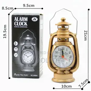 Portable Bedside Alarm Clock Vintage Kerosene Lamp Shaped