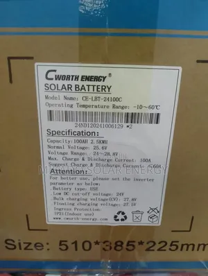 2.5kwh 25.2v Cworth Energy Lithium Ion Battery