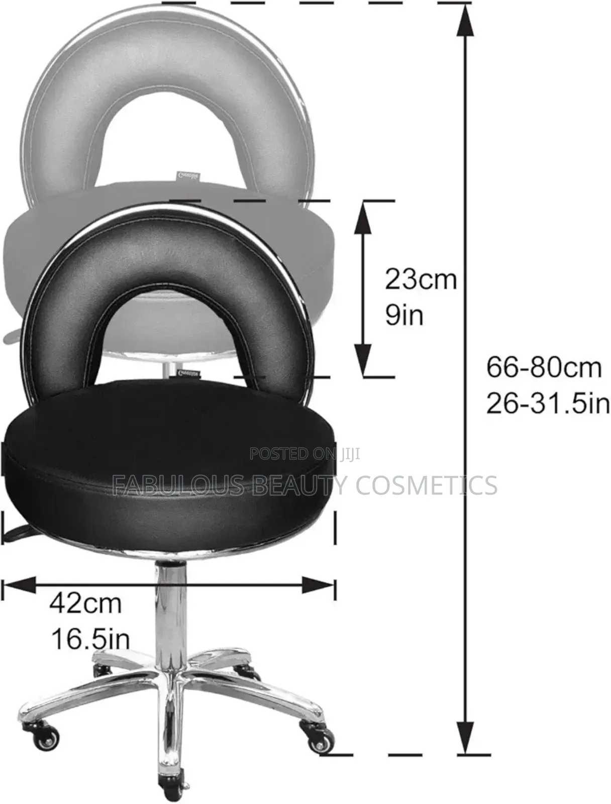 Deluxe Hydraulic Manicure Rolling Stool