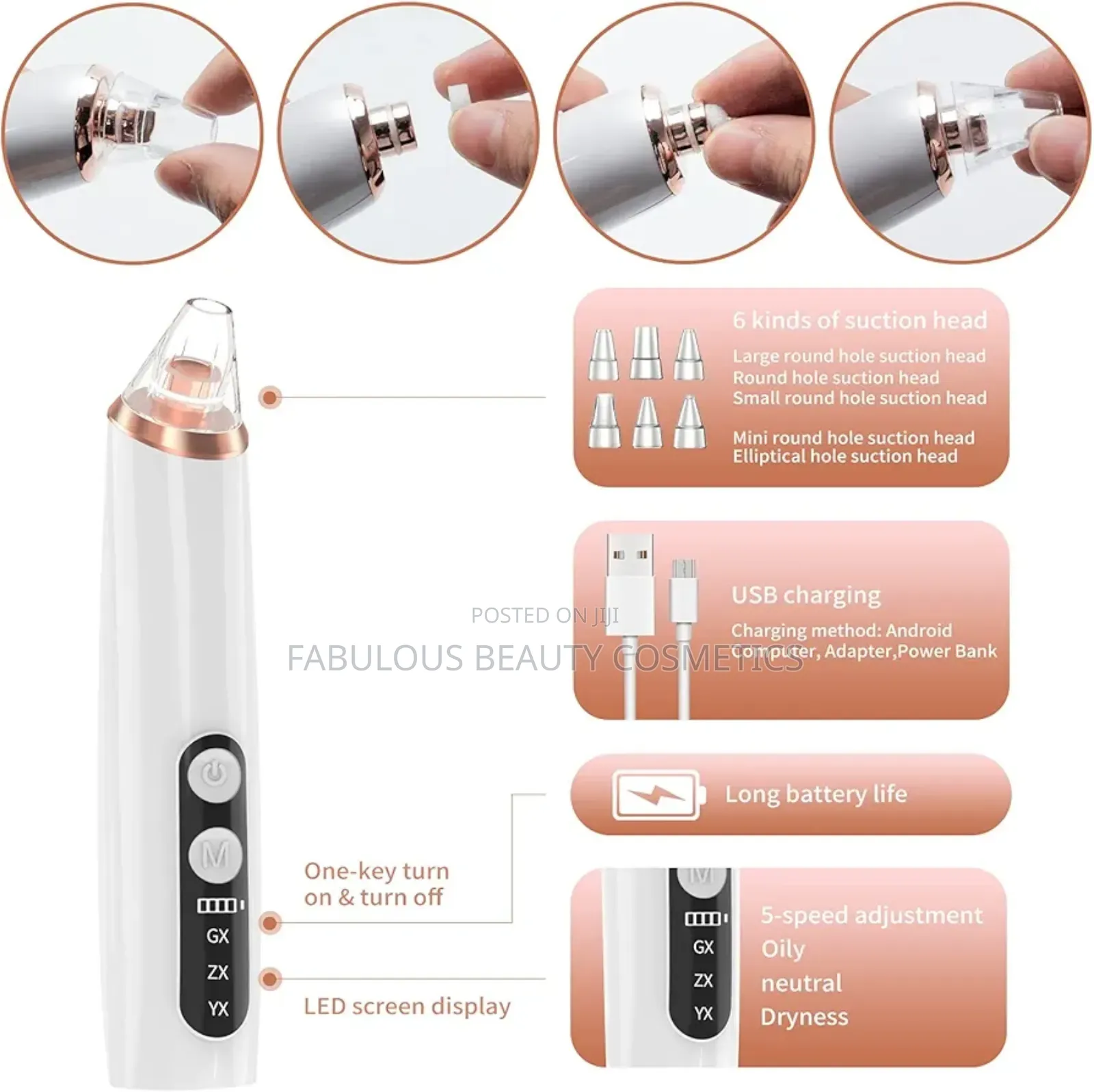 Blackhead Remover, Acne Facial Pore Cleanser Suction Tool