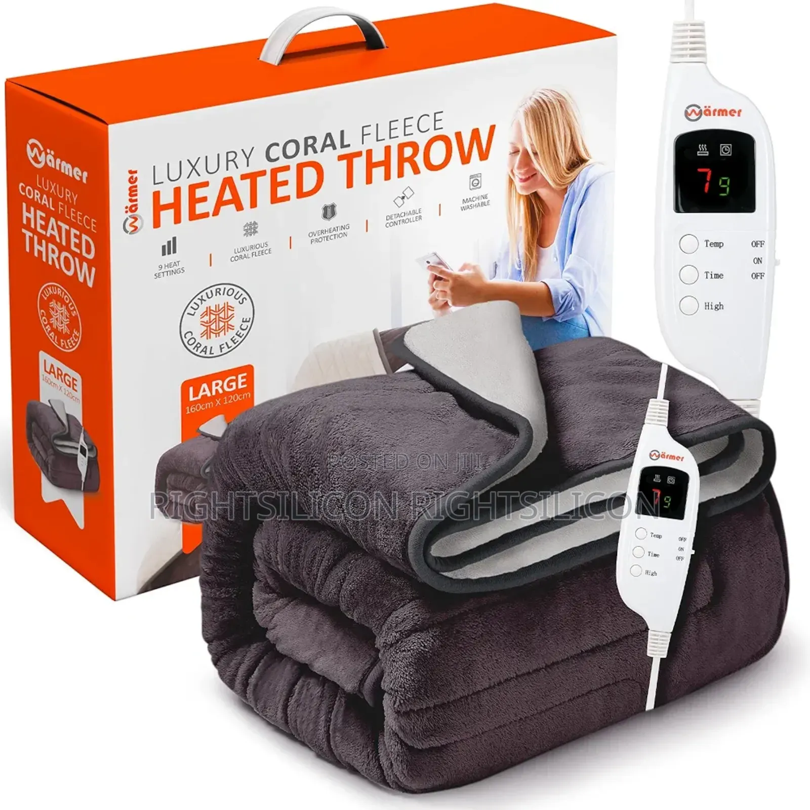 Usa Warmer Electric Heated Throw Blanket Digital Controller
