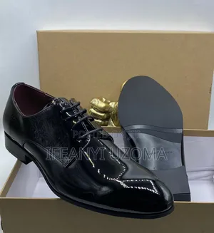 Black Leather Lace Up Shoe