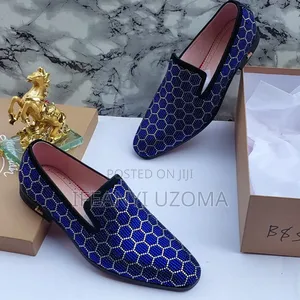 Luxury Blue and Golden Shoe