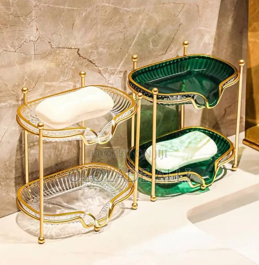 Luxury Two Layers Wall Mounted Bathroom Soap Storage Rack