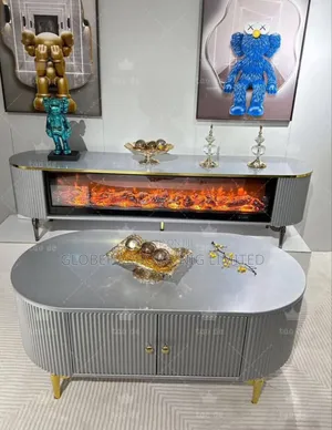 Luxury Glass Top Center Table With Tv Stand