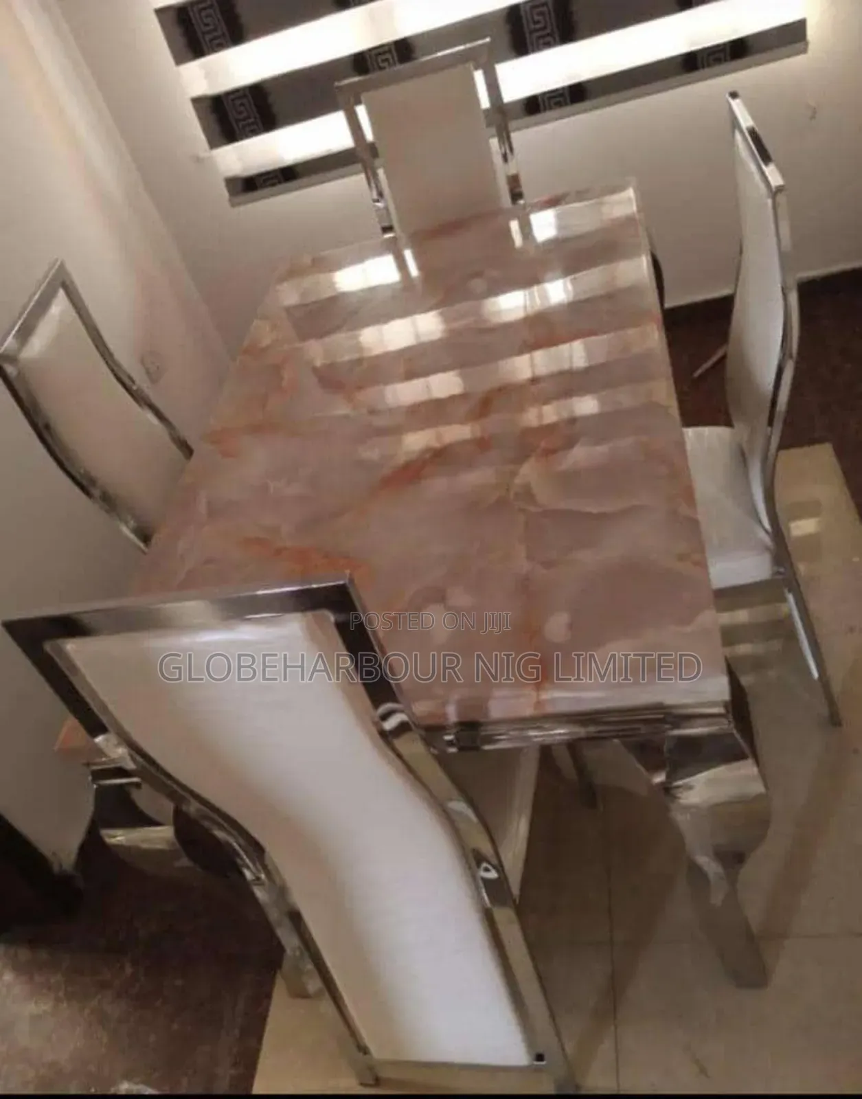 Four Seater Mable Top Dinning Set