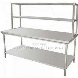 Stainless Steel Work Table With Up Shelves