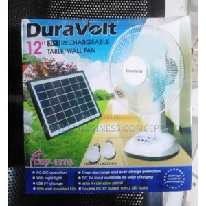 Duravolt 12 Inches Wall/Table Rechargeable Fan