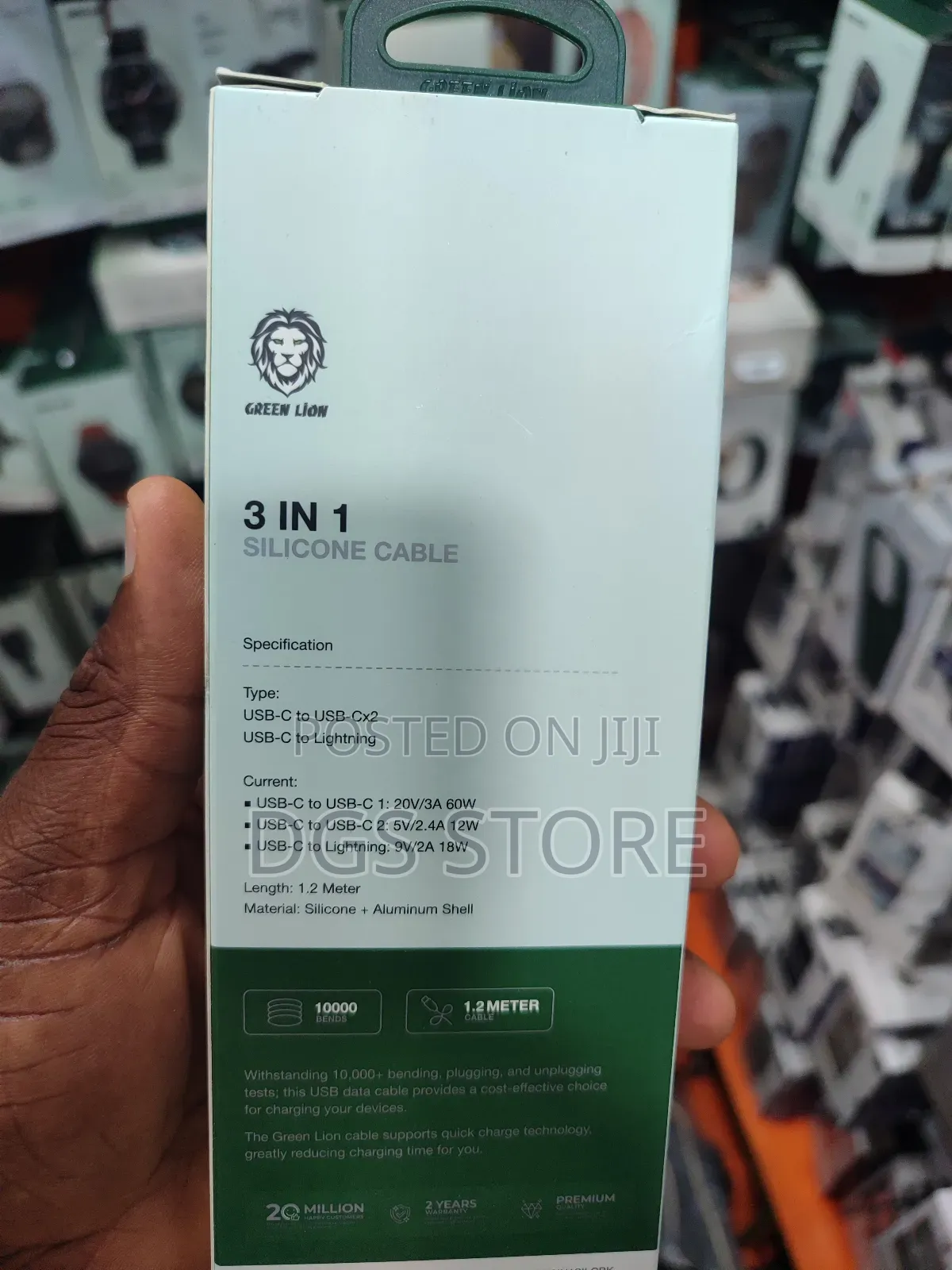 Green Lion 3in1 Silicone Cable