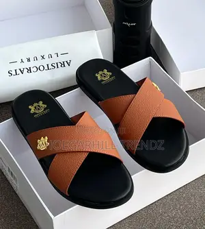 Mens Leather Slides