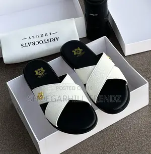 Mens Leather Slides