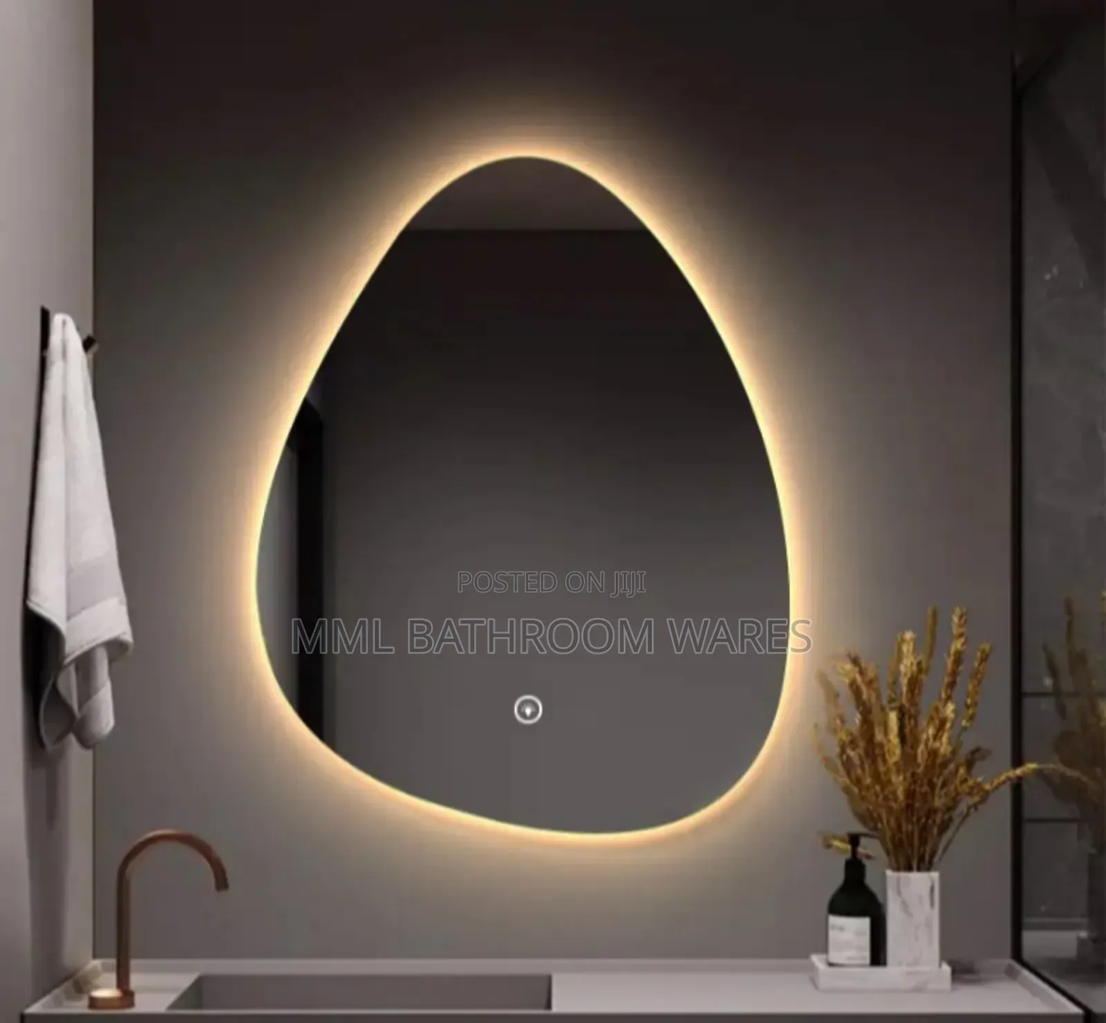 Water Drop Shaped Backlit Led Mirrors