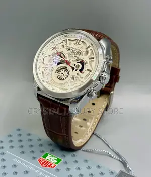 Tag Heuer Quality Luxury Men Genuine Leather Wristwatch