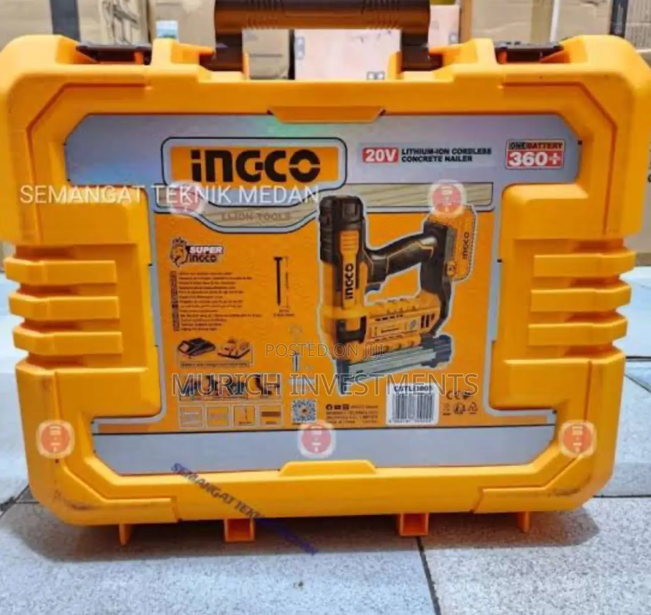 Ingco Cordless Crown Stapler Nailer 20v L