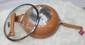 34cm Induction Bottom Work Pan With Lid and Wooden Spatula
