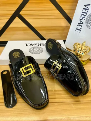Versace Shining Black Half Shoe Available in Sizes