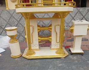 Photo - Pulpit, Flower Vase and Tithe Box.