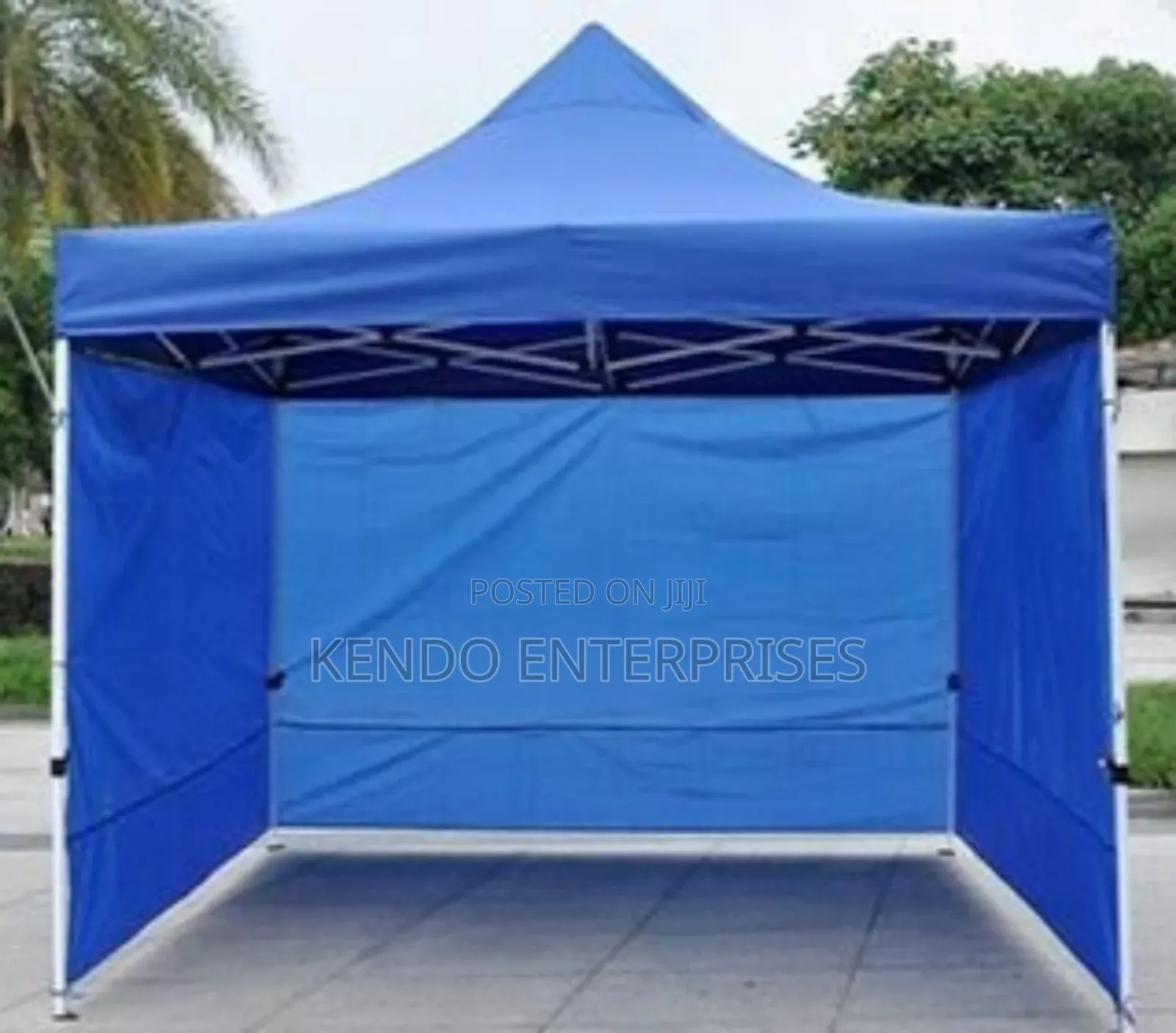 Gazebo Foldable Canopy 10x10ft Black Pole With 3 Side Walls.