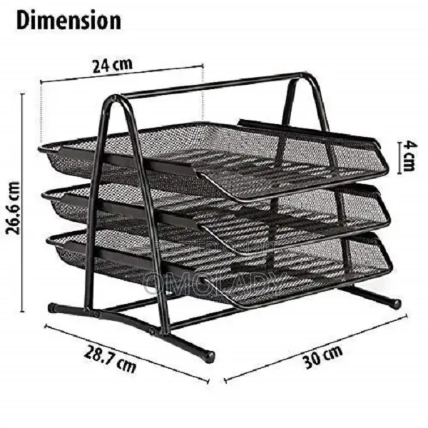 Metal Mesh 3 Tier Document Tray, File Tray