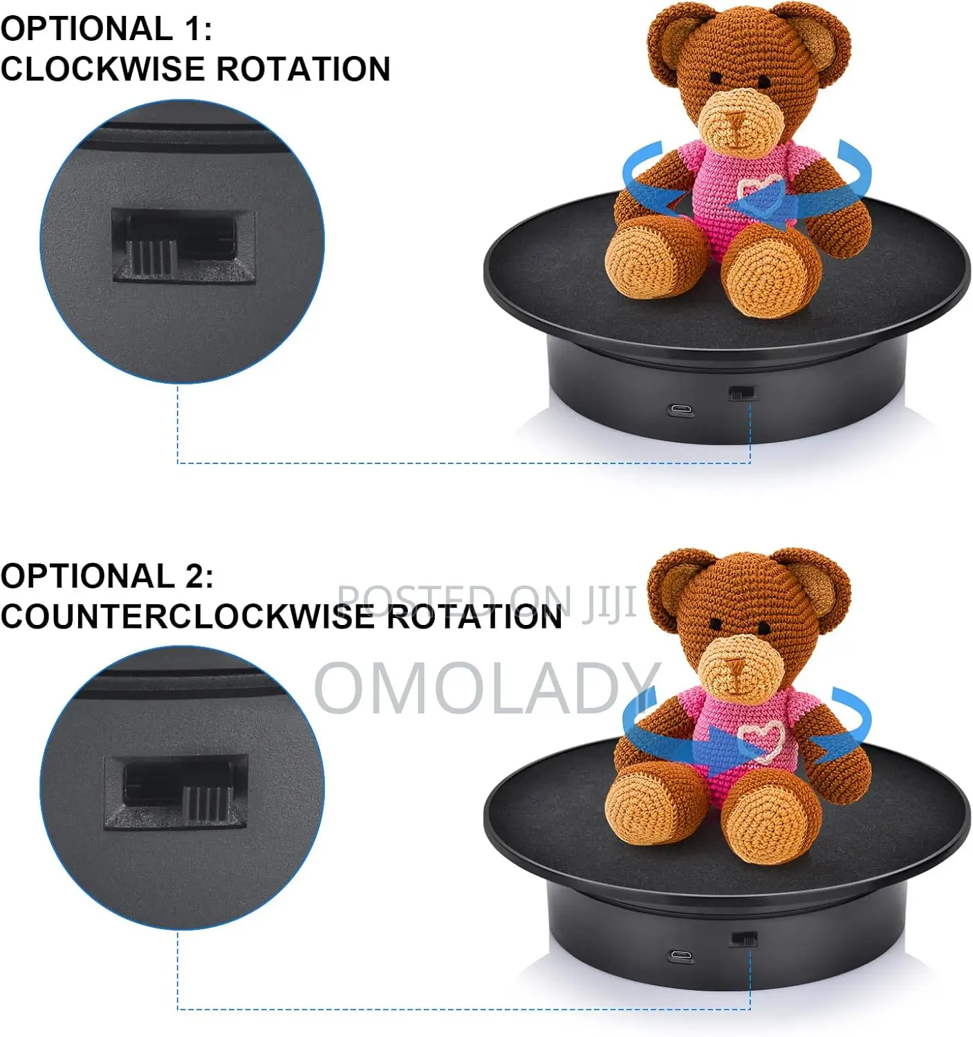 Usb/Battery Powered Motorized Rotating Display Stand -20cm