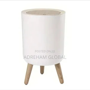 High Foot Wood Grain Trash Can Kitchen/Room Home/ Waste Bins